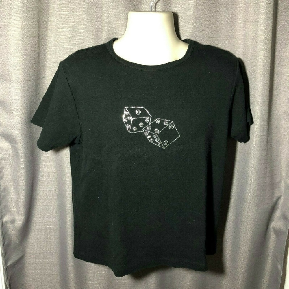 Ladies L Black Cruise Wear Blinged Dice